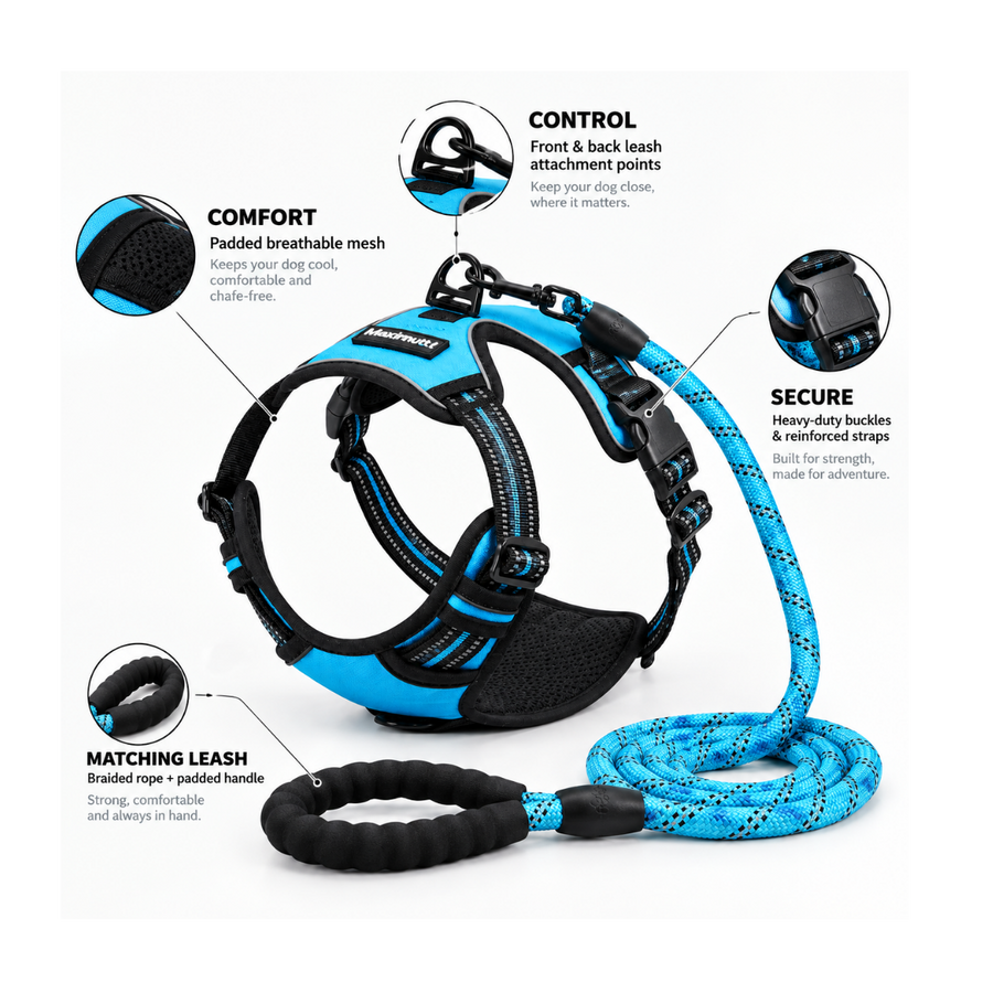 Uplift Pro Adjustable Dog Harness with Neck Buckle