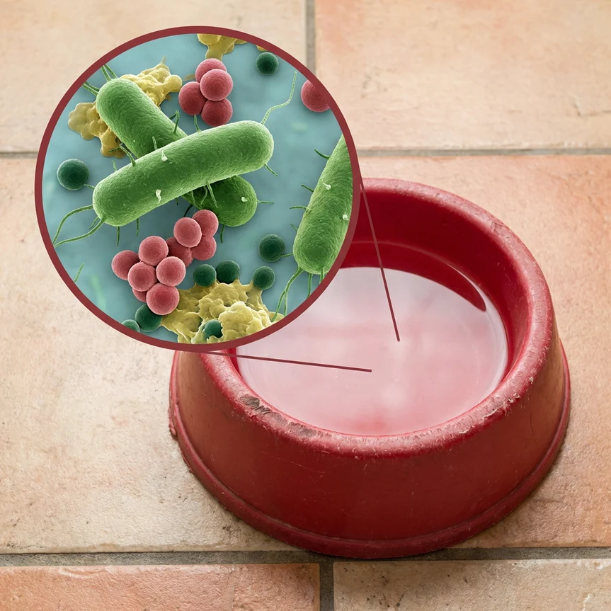 Dirty dog bowl vs clean fountain