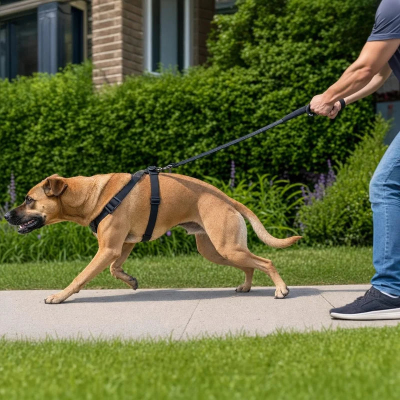 Dog pulling on leash